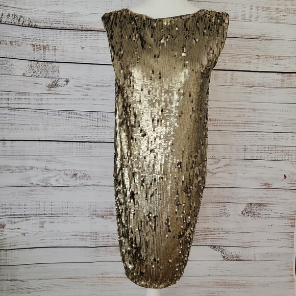 Alice + Olivia Dresses & Skirts - Alice + Olivia Sz Extra Small Gold Sequin Dress